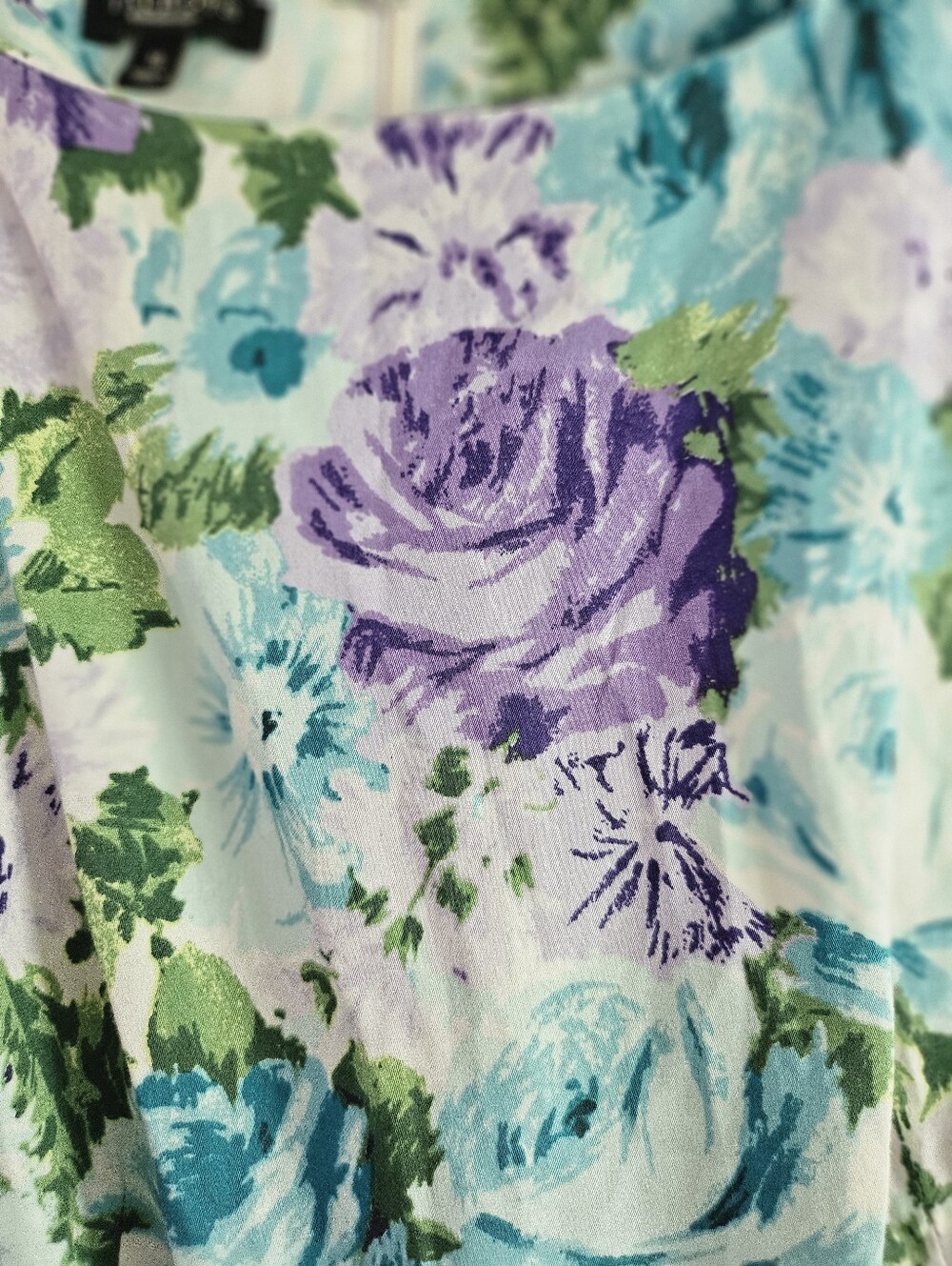 16- Talbots-  Floral Midi Dress in Purple, Teal & Green - Picture 4 of 8